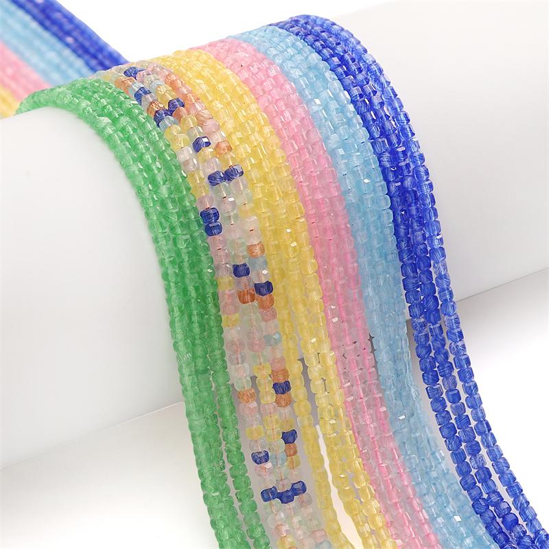 

3 мм 1 полоска/пакет квадратные бусины кошачий глаз DIY браслет ожерелье серьги ювелирные аксессуары