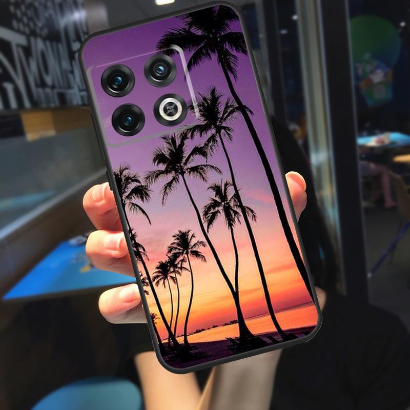 sunset palm trees Funda For OnePlus 12R 13 R 12 11 9 10 Pro 8T 9RT 10T OnePlus Nord 4 CE 2 3 Lite N20 N30 Case