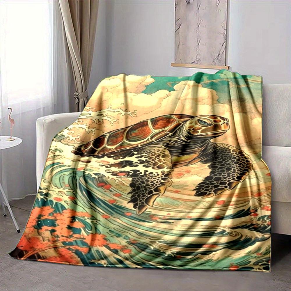 1 Stück Schildkröte Wellen Decke Leichte Flanell Decke Überwurfdecke Für Sofa, Bett, Reisen, Camping, Wohnzimmer, Couch, Stuhl Und Bett yy2509026207
