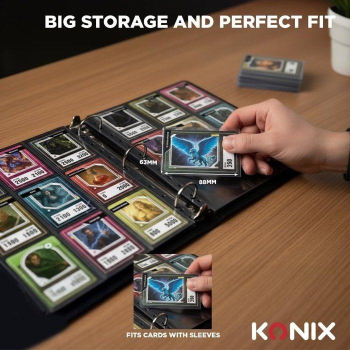 Classeur Premium avec reliure à anneaux - Konix - Jeux de cartes à collectionner - Magic The Gathering, Pokémon, Yu-Gi-Oh! - Noir