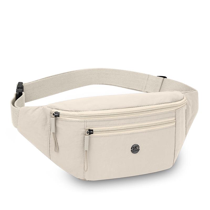 Solid Color Women's Chest Bag Nylon Lightweight Shoulder Crossbody Bag Outdoor Sports Cycling Mobile Phone Waist Bag