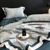 Luxurious European Tencel Brocade Summer Quilt Set: Cooling Ice Silk, Washable, Thin, Four Pieces for Air Conditioning.