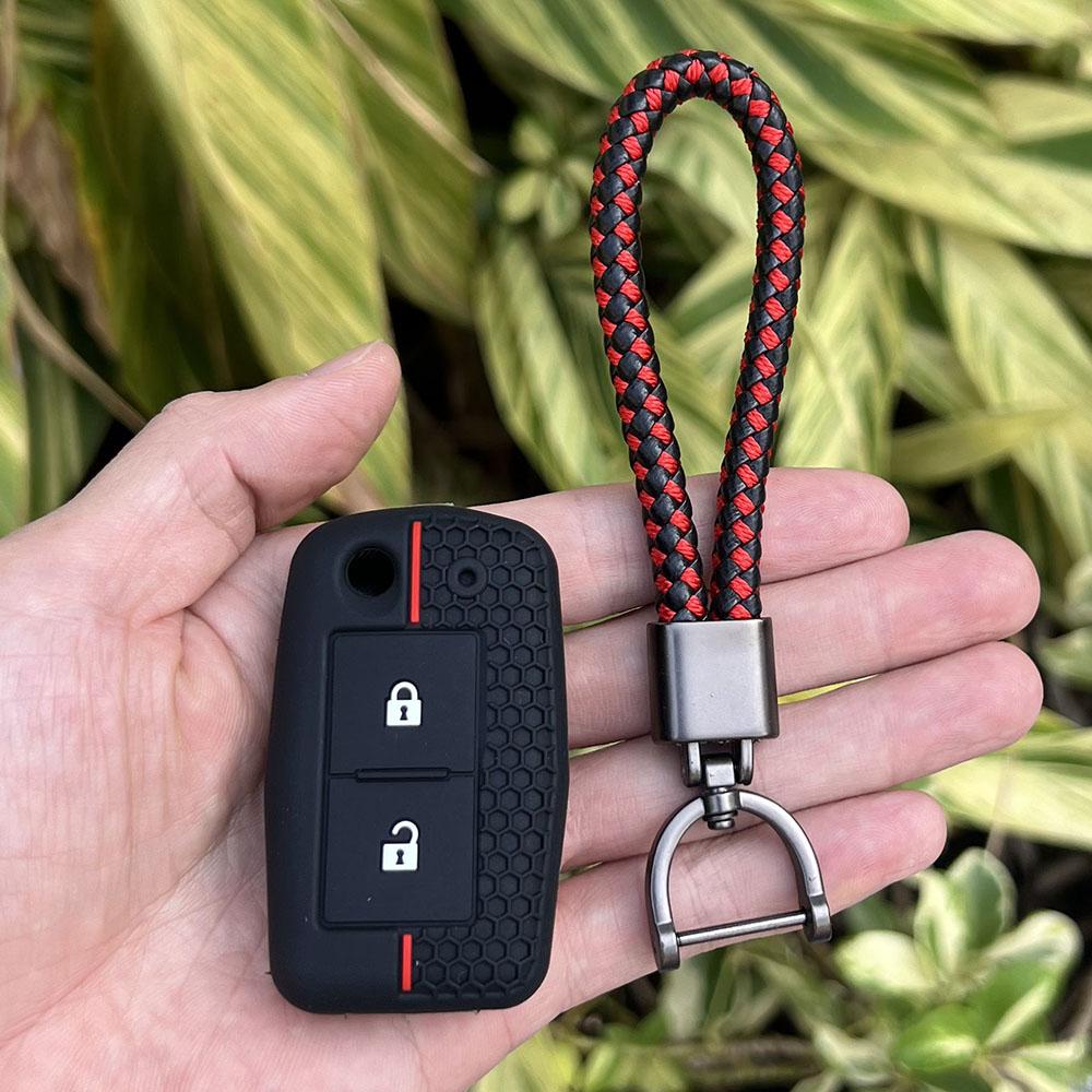 Silicone Car Fob Key Case Protector Keychain for Mitsubishi Lancer 10 Outlander 3 Pajero Sport 2buttons Folding Remote Cover Set