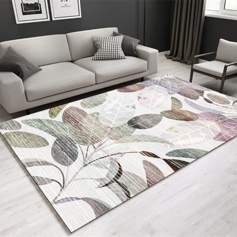 Nordic Modern Luxury Carpet: Elegant Customizable Rug for Bedroom or Living Room.