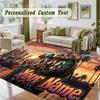 Crystal Velvet Square Rug Custom NameTeenage Mutant Ninja Turtles Pattern Non Slip Home Floor Decor Rug