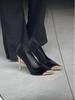 Light Luxury Black Suede High Heels Women's Thin Heels 2025 New Autumn and Winter Banquet Temperament Imperial Sister Shallow Mouth Pointed Single Sho