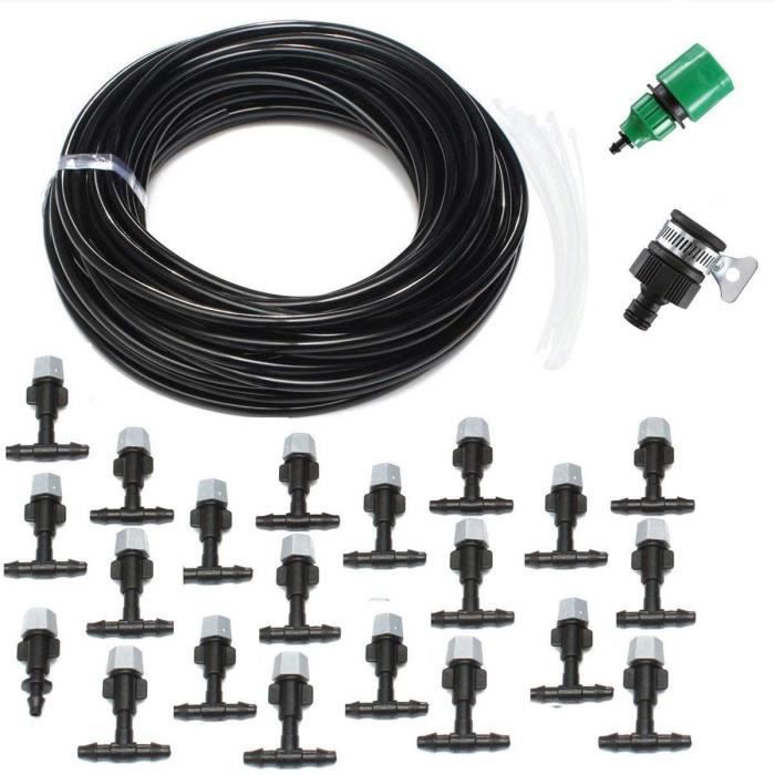 

Kit de micro irrigation de 20 m pour jardin et terrasse - Systegrave;me de refroidissement avec buse d arrosage pour jardin et fl