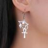 LIKGREAT Egyptian Eye of Horus Ankh Cross Drop Dangle Earrings for Women Stainless Steel Celtics Knot Eye of Ra Amulet Jewelry