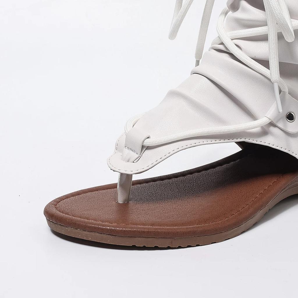 Women Summer Boots Open Toe Flat Tassel Design Sandals Roman Sandal Elegant Shoes Plus Size 36-42 Sandalias Mujer 2025