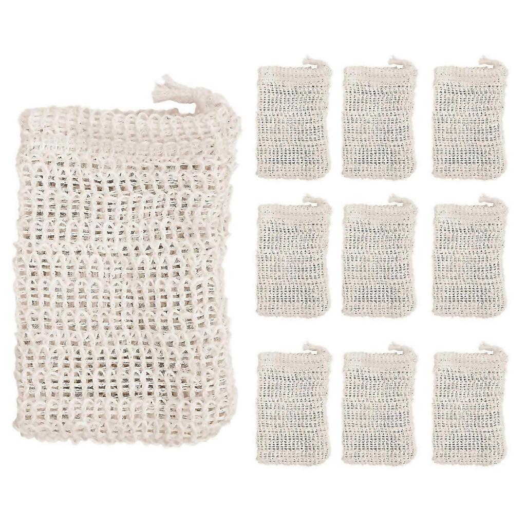 For 10 Pack Natural Sisal Soap Bag Exfoliating Soap Saver Pouch Holder