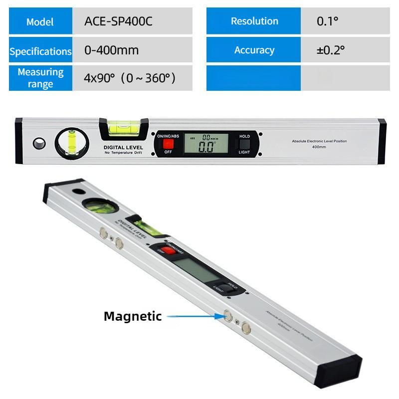 400mm Angle Finder Inclinometer Electronic Level 360 Degree Level Angle Slope Test Ruler Digital Protractor