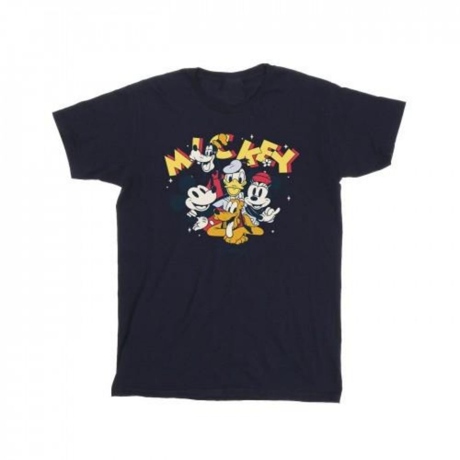 Disney Mens Mickey Mouse Group T-Shirt S чёрный