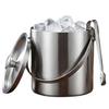 JUSTVEL Stainless Steel Ice Bucket, Vacuum Insulated, with Tongs, Keeps Ice from Melting, with Lid, Large Capacity, 1.6L, 2L, 3L (Silver 3.0L)
