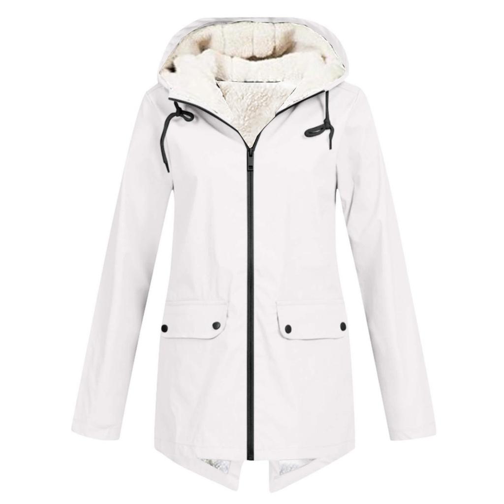 New Arrival Fleece Lined Hooded Windbreaker, Waterproof Windproof Outdoor Jacket for Autumn Winter, European American Style