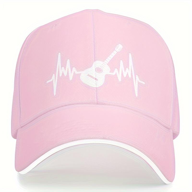 Guitar Heartbeat Musician Baseball Cap Unisex Polyester Casual Outdoor Sports Adjustable Hat