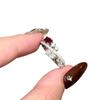 Classic fresh elegant ring with red diamonds unique light luxury interlocking design rings for women party jewelry gifts