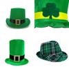 St. Irischer Leprechaun-Samthut mit Kleeblattmotiv – Kostümaccessoire für Erwachsene zum St. Patrick's Day