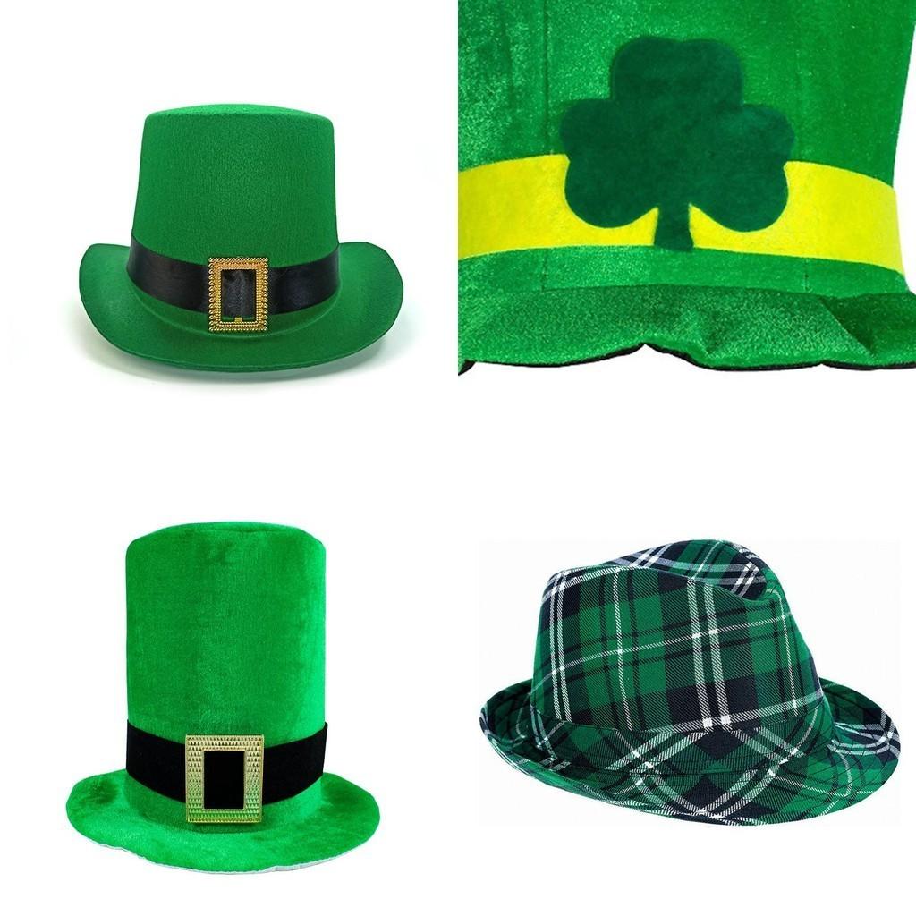 St. Irischer Leprechaun-Samthut mit Kleeblattmotiv – Kostümaccessoire für Erwachsene zum St. Patrick's Day