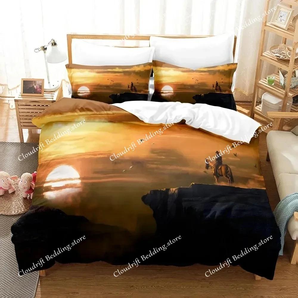 Game Red Dead Redemption Bedding Set Boys Girls Twin Queen Size Duvet Cover Pillowcase Bed Kids Adult Home Textileextile026