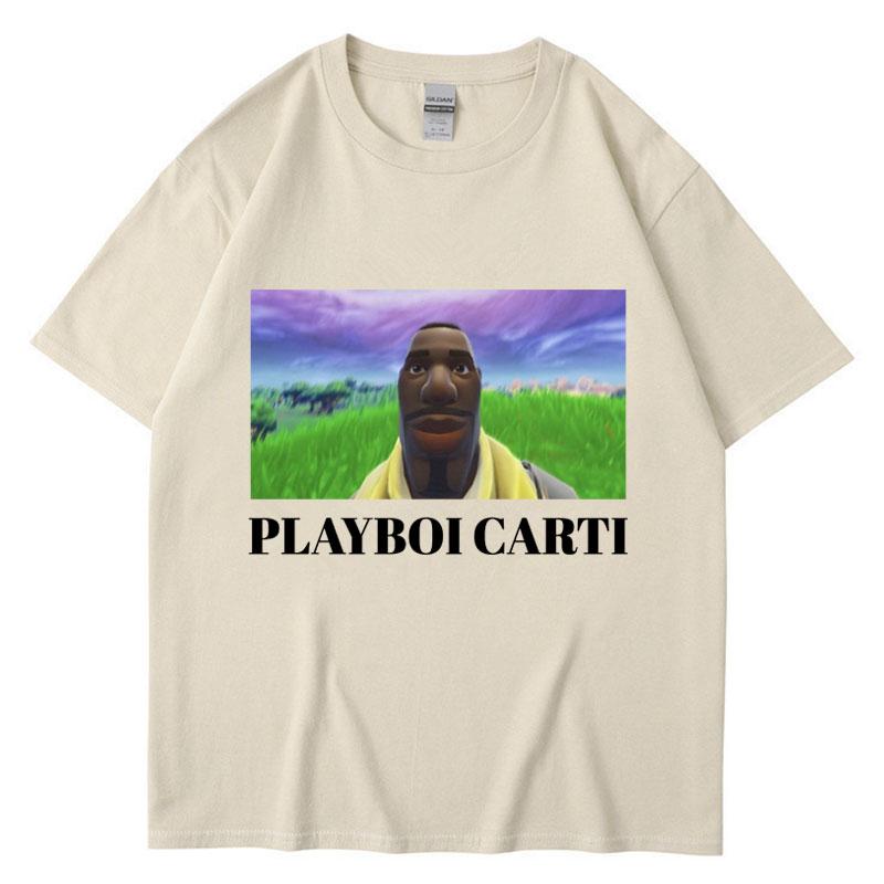 Rapper Playboi Carti Funny Meme Print TShirt Unisex Women Oversized T Shirts Hip Hop Rap Style Cotton Casual TShirts Streetwear