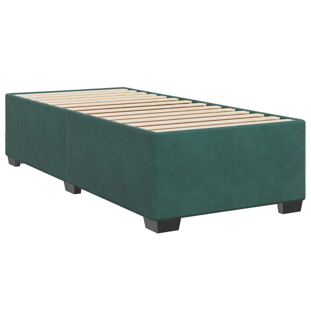 Box Spring Bed with Mattress Dark Green 80 x 200 cm Velvet
