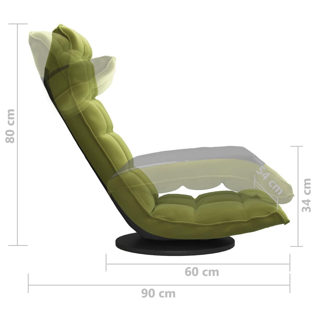 Floor Chair Swivel Light Green Velvet