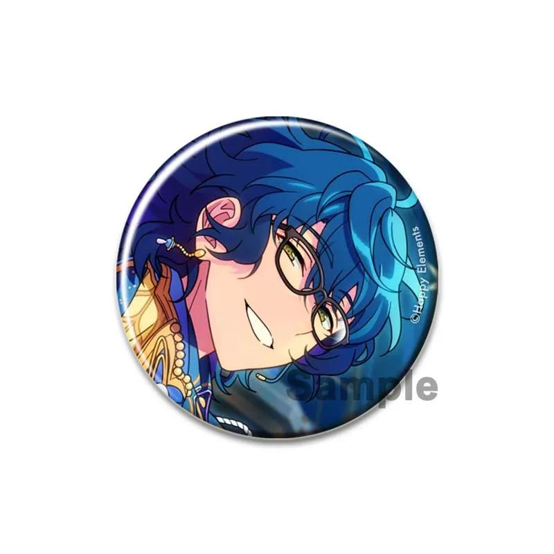32/44/58mm Ensemble Stars Idol Brooch Round Cartoon Cosplay Badge Akehoshi Yuuki Fushimi Narukami Lapel Pins for Backpack Gift Accessory