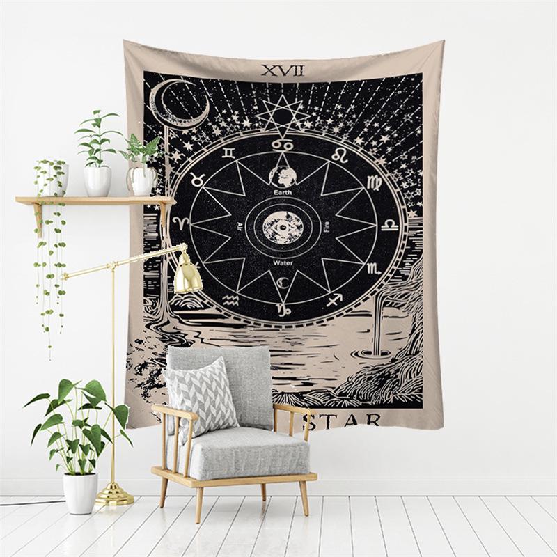 European Tarot Card Series Wall Tapestry - Decorative Polyester Landscape Hanging Cloth