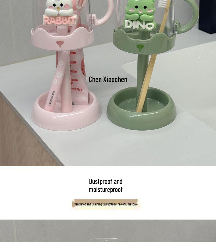 Cute Toothbrush & Toothpaste Storage Rack Set with Cup
