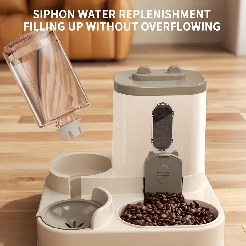 2-in-1 Pet Feeder and Water Dispenser Combo Set, Automatic Food and Water Dispenser for Small To Medium Cats and Dogs