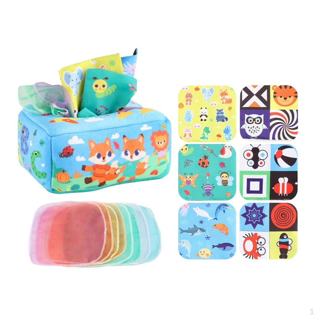 1 Sensory Game Children's Tissue Box Toy Learning Motor Skills Soft Polyester Suitable for