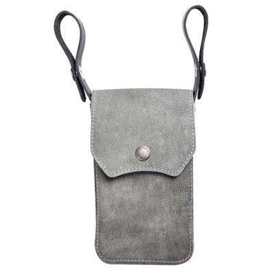 DEGNER Leder Smartphone Hülle Motorrad Zubehör Leder Smartphone Hülle W-124 (Grau)