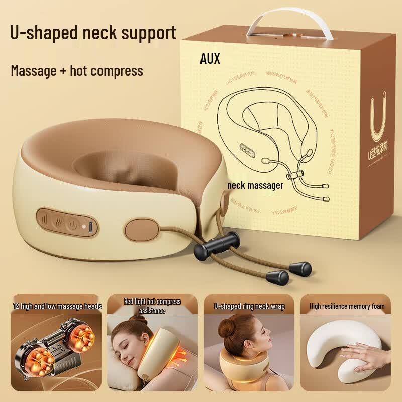 Aux Massaggiatore per il collo a forma di U con calore e impastamento Spina CN (adattatore incluso)