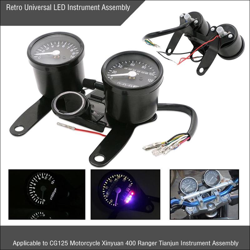 Multifunction Motorcycle Tachometer Digital Speedometer Panel Adjustable LCD Display for Honda CG125