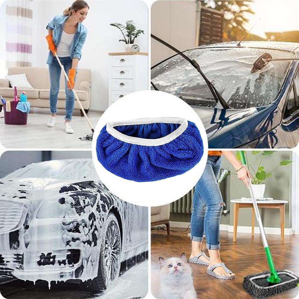 Microfiber Mop Cloth Absorbent Sponge Replacement Reusable Suitable for Flat Mop Household Accessories Green Bathroom