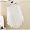 Summer Sunscreen Shirt Elegant Perspective Thin Chiffon Blouse Loose Top Casual Women's Cardigan