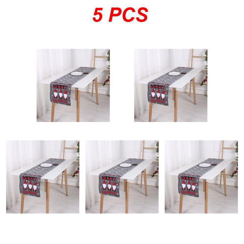 Linen Christmas Table Runner Snowman Xmas Tree Home Dining Table Cover Tablecloth 2024 Navidad Noel Christmas Decorations 2025