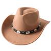 Dark purple Cowboy Hat New Jazz Knight hat cowboy hat monochrome felt hat men's and women's large brim outdoor hat