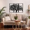 3-Piece Tree of Life Metal Wall Art, Spiritual Iron Decor for Living Room Bedroom, Nature Inspired Bohemian Hanging for Home