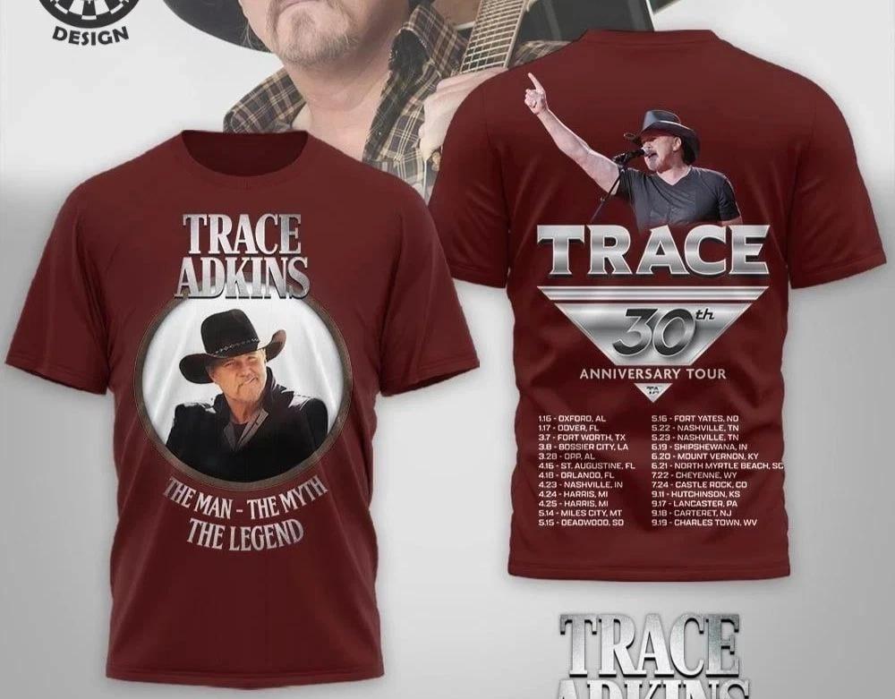 Trace Adkins 30th Anniversary Tour 3D T-Shirt S