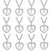 Concise Hollowed Heart Alphabet Unisex Necklace Jewelry Neck Chain Pendant Decor