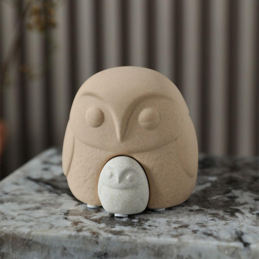 Vivid Animal Statue Ceramic Miniature Figurine Sculpture Creative Owl Ornament Bookshelf