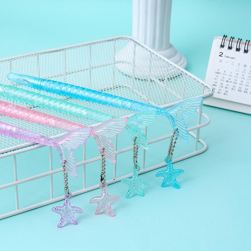 Back To School Season 2pcs 0.5mm Creative Cartoon Mermaid Styling Neutral Pen High Appearance Small Fresh Sign Pen Gift Pen Stationery