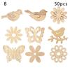 50Pcs Wooden Wall New Year Snowman Snowflake Gift Decor Christmas Party Decorations Cartoon Wood Chip Xmas Tree Hanging Ornament