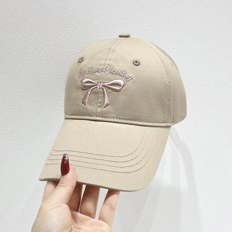 

Весенне-летняя шляпа с открытым верхом и вышивкой в виде банта: Женская милая бейсболка с хвостиком Мода Adjustable (55-59cm) хаки
