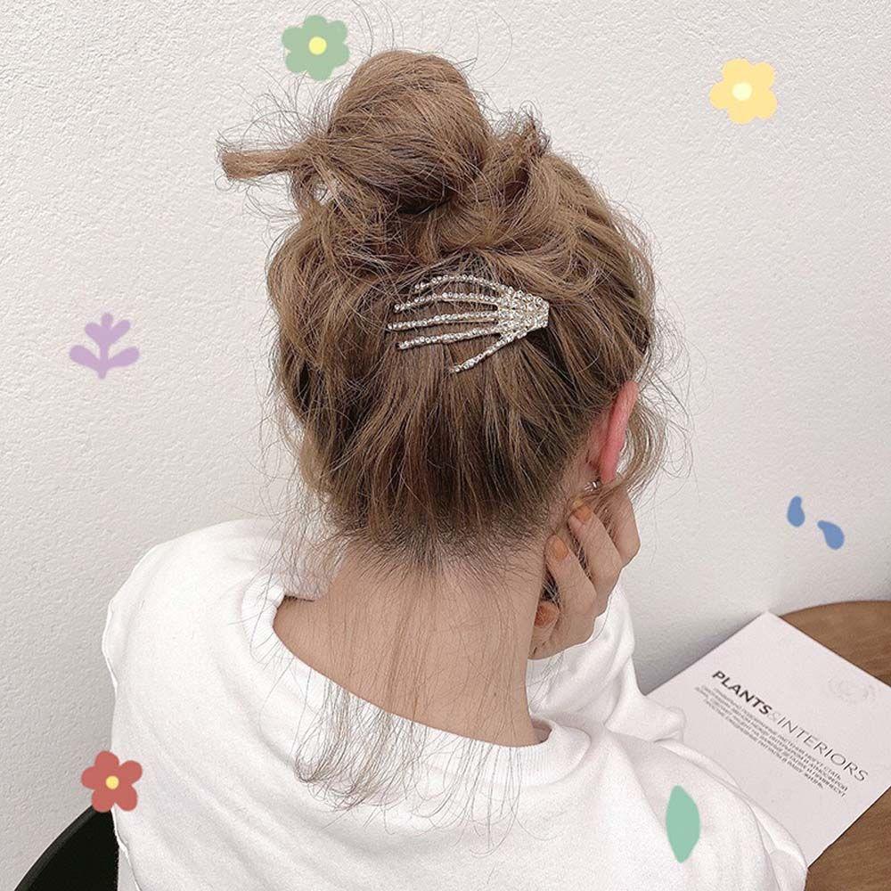 Hand Bone Skull Hand Korean Style Barrette Hair Accessories Women Hair Clip Halloween Rubber Band