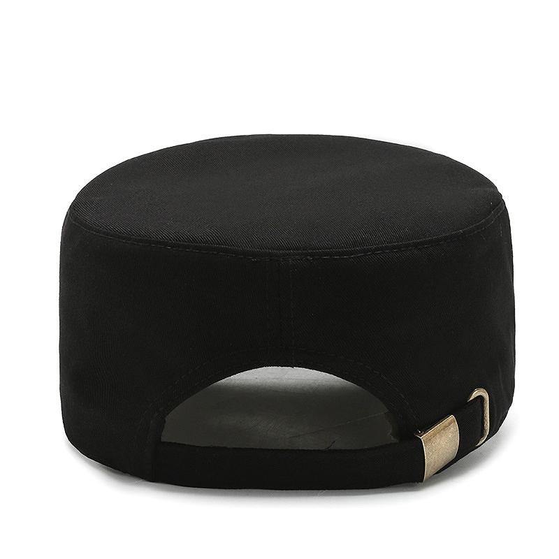 Fashion military hat Men's hat Shade sunscreen Heroic tall and straight flat top military hat Cotton comfortable atmosphere Sports hat