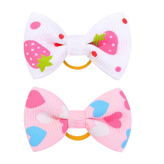 Pet Small Hair Bows with Rubber Bands Handmade Hair Bowknot Pet Accessories for Dog Puppy And Cat Grooming Supplies