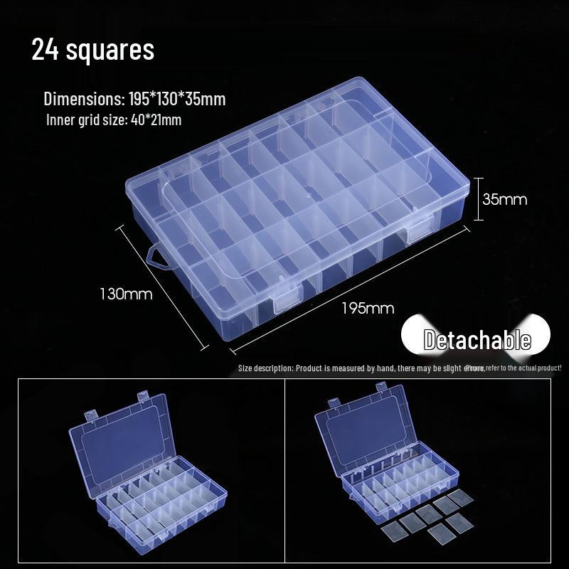 Transparent Multi-Compartment Storage Box for Electronic Components and Small Accessories