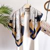 90cm Floral Print Silk Square Scarf Women Luxury Satin Shawls Neckerchief Wrap Scarves Bandana Hair Hjiab Bohemian
